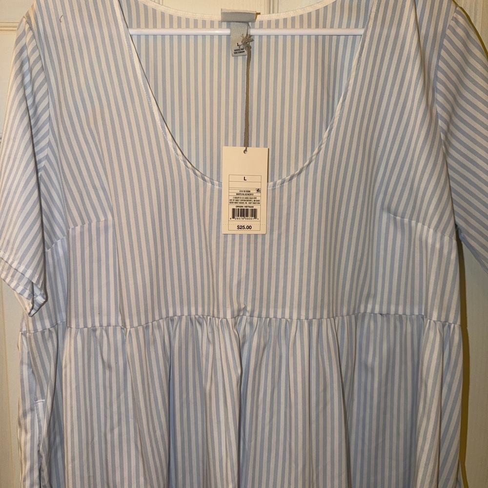 a new day Blue and White Striped Dress